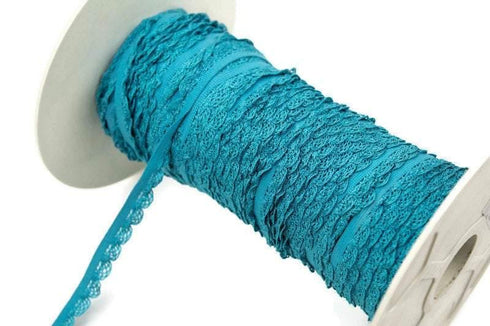 Caribbean Blue Lace Elastic Trim Lingerie Trim 11 yards